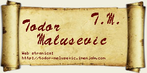 Todor Malušević vizit kartica